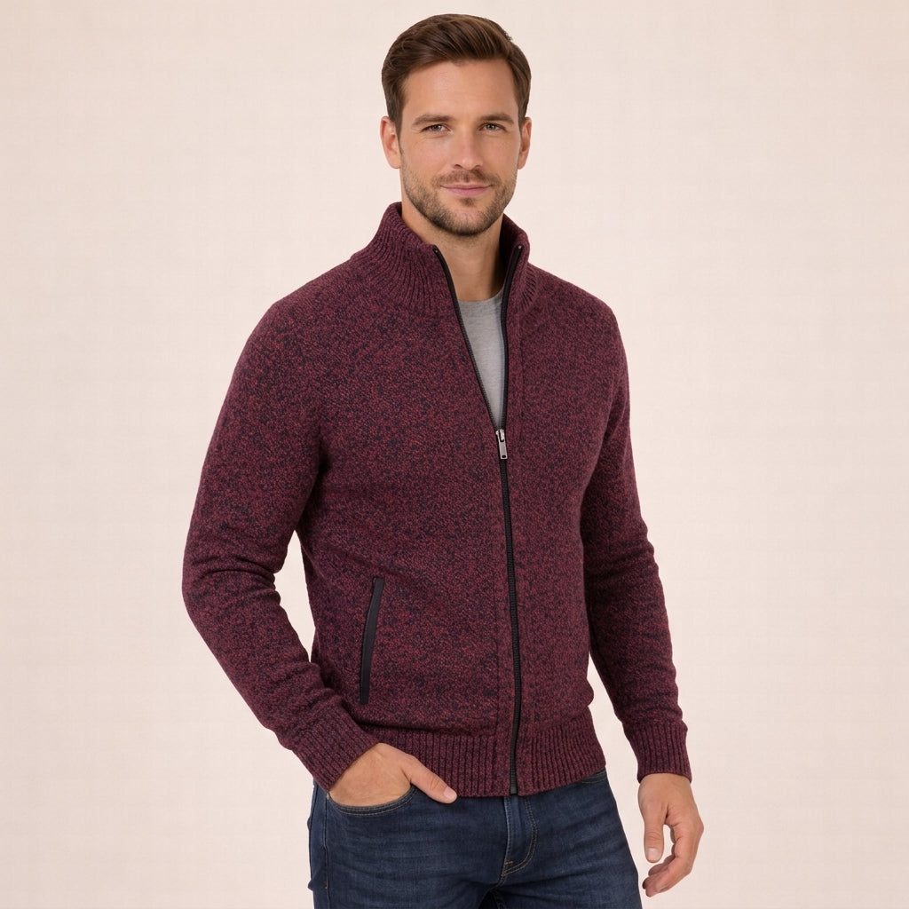 Herren Pullover mit durchgehendem Reißverschluss