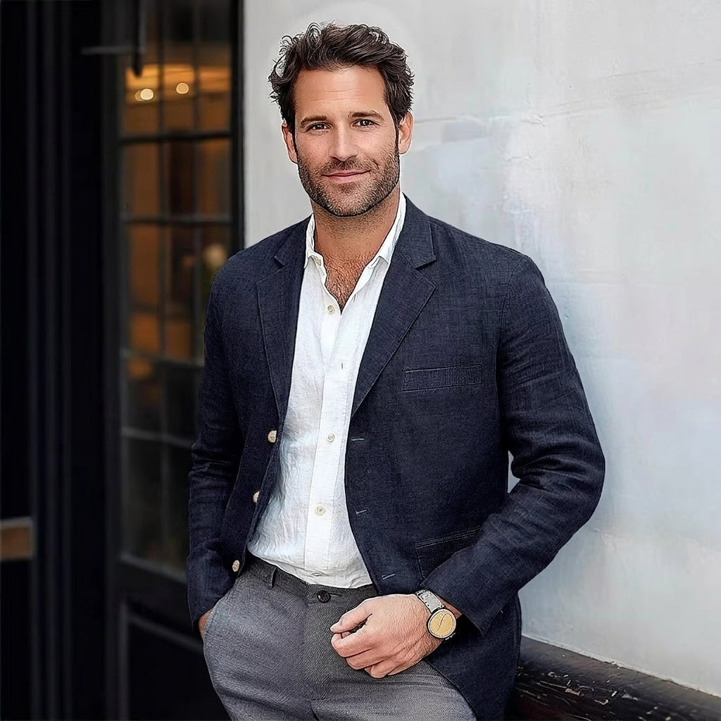 Herren Blazer mit unstrukturierter Passform und leichter Verarbeitung