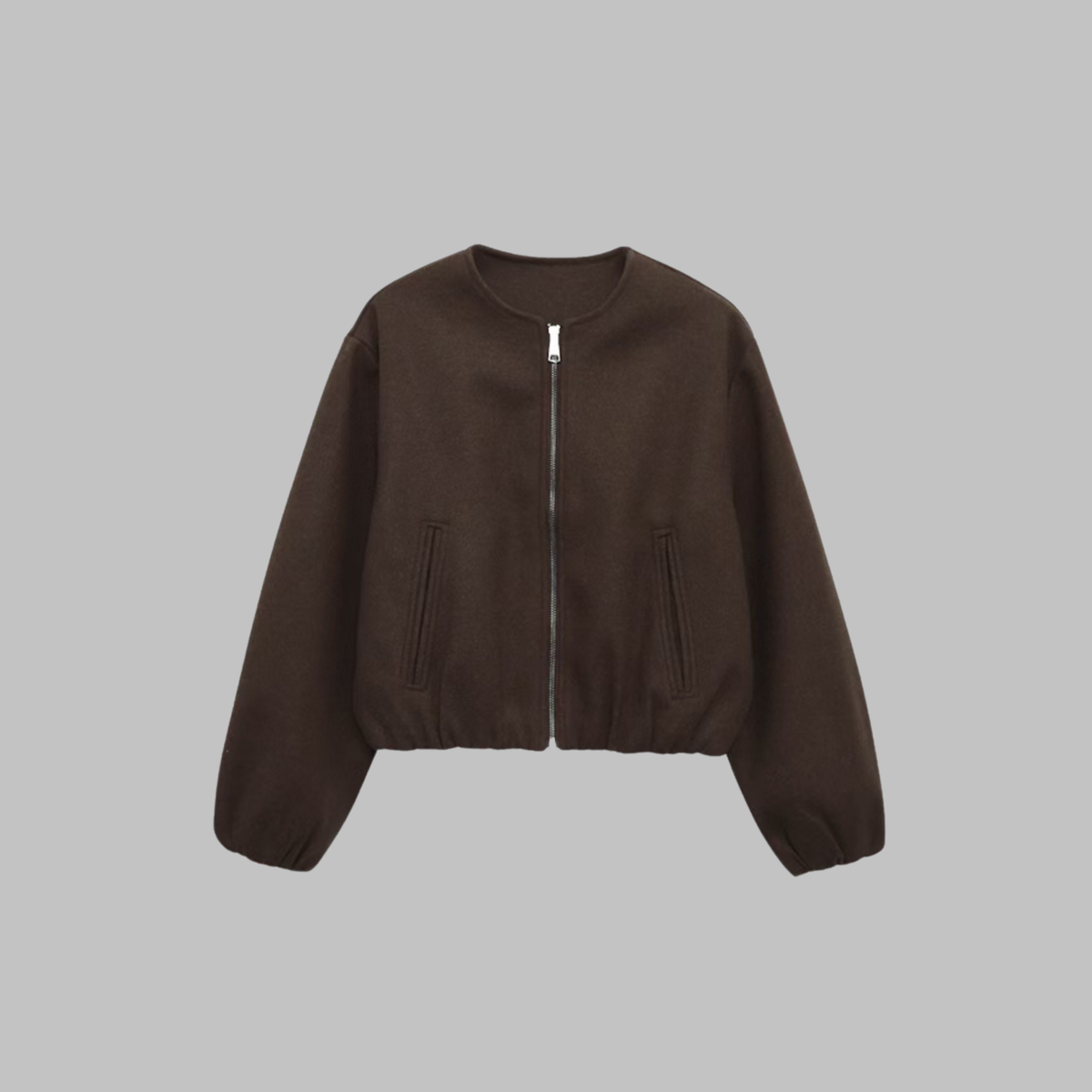 Damen Cropped Jacke Boxy Fit Freizeit leicht