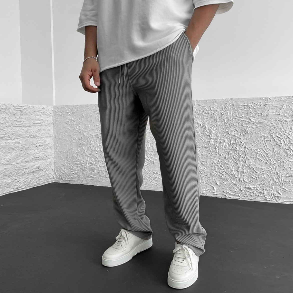 Monaco Strickhose Relaxed Fit mit Rippstruktur