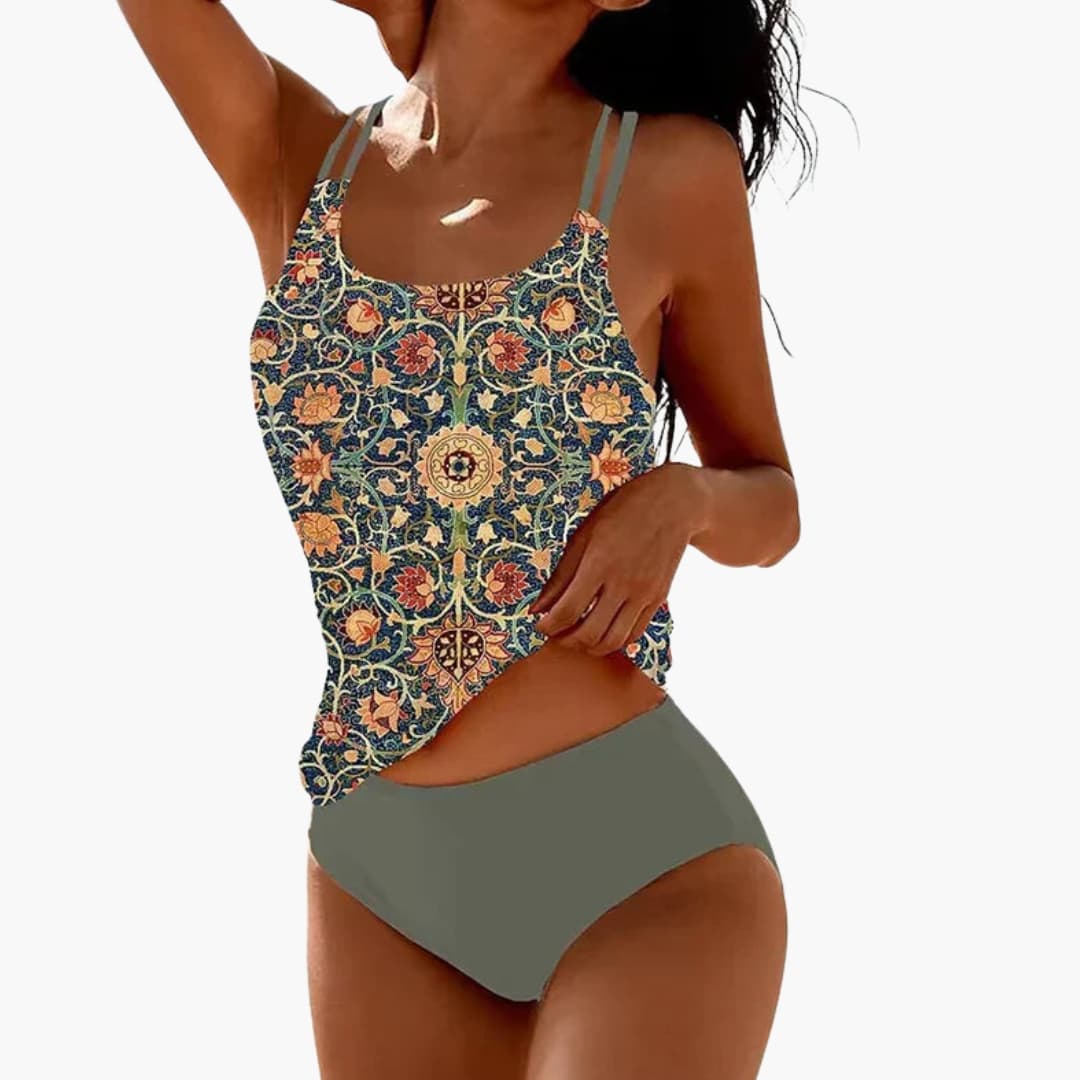 Bedrucktes Tankini-Set für Damen im Lässigen Stil für Strand und Schwimmbad
