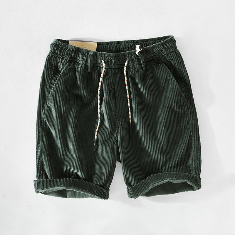 Herren-Cordshorts mit Kordelzug im Bund und Bündchen am Saum