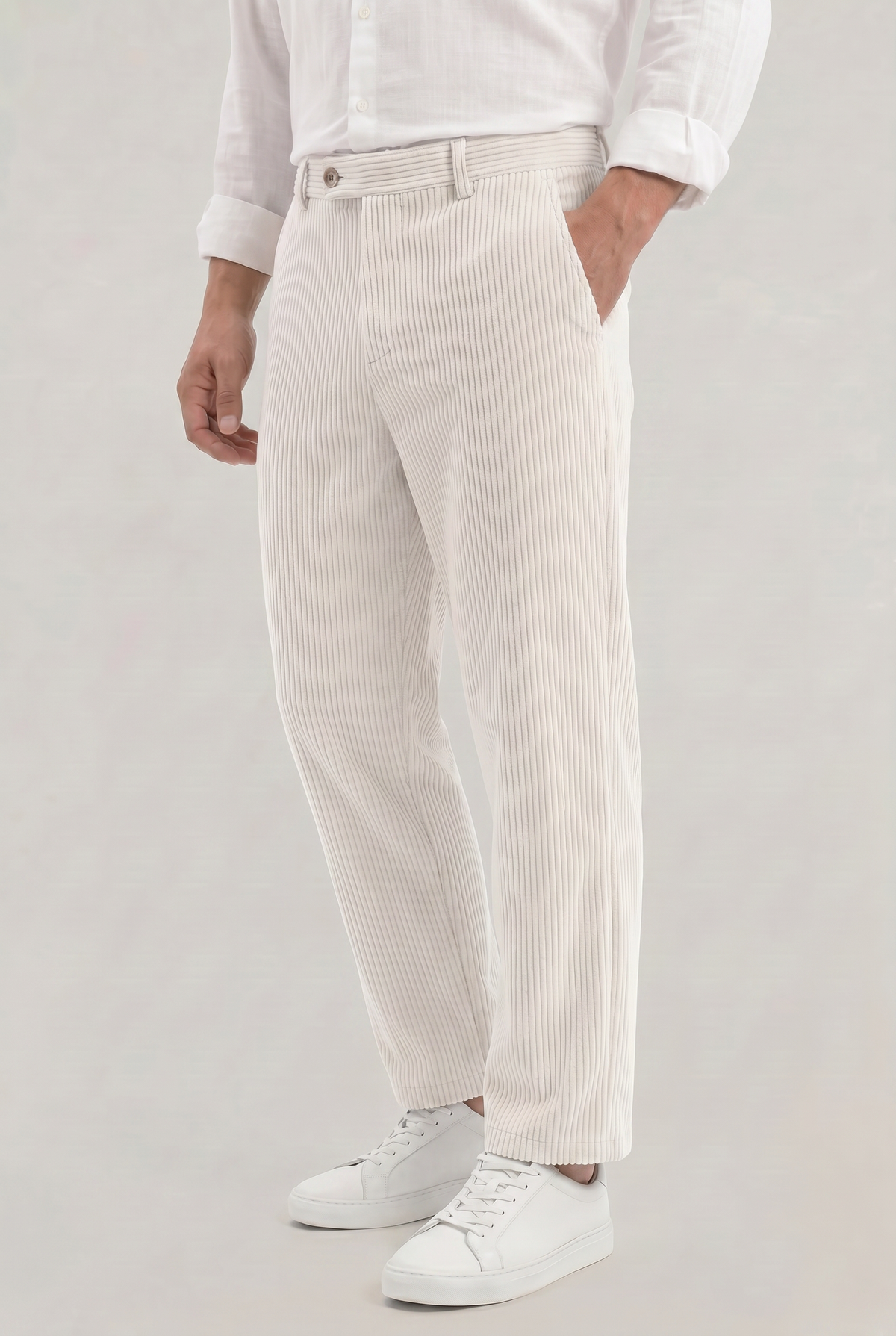 Herren Weite Hose mit Strukturstoff und Seitentaschen