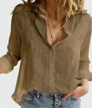 Damen Bluse mit V-Ausschnitt und Blumenprint