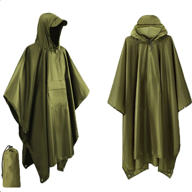 Herren 3-in-1 Regenmantel Oversize Freizeit wasserdicht Camouflage