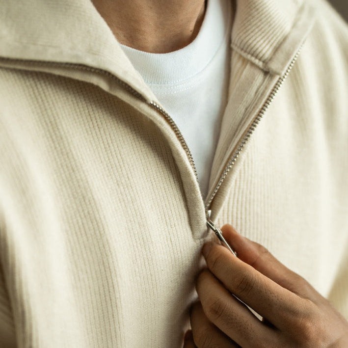 Herren Pullover mit kurzem Reißverschluss