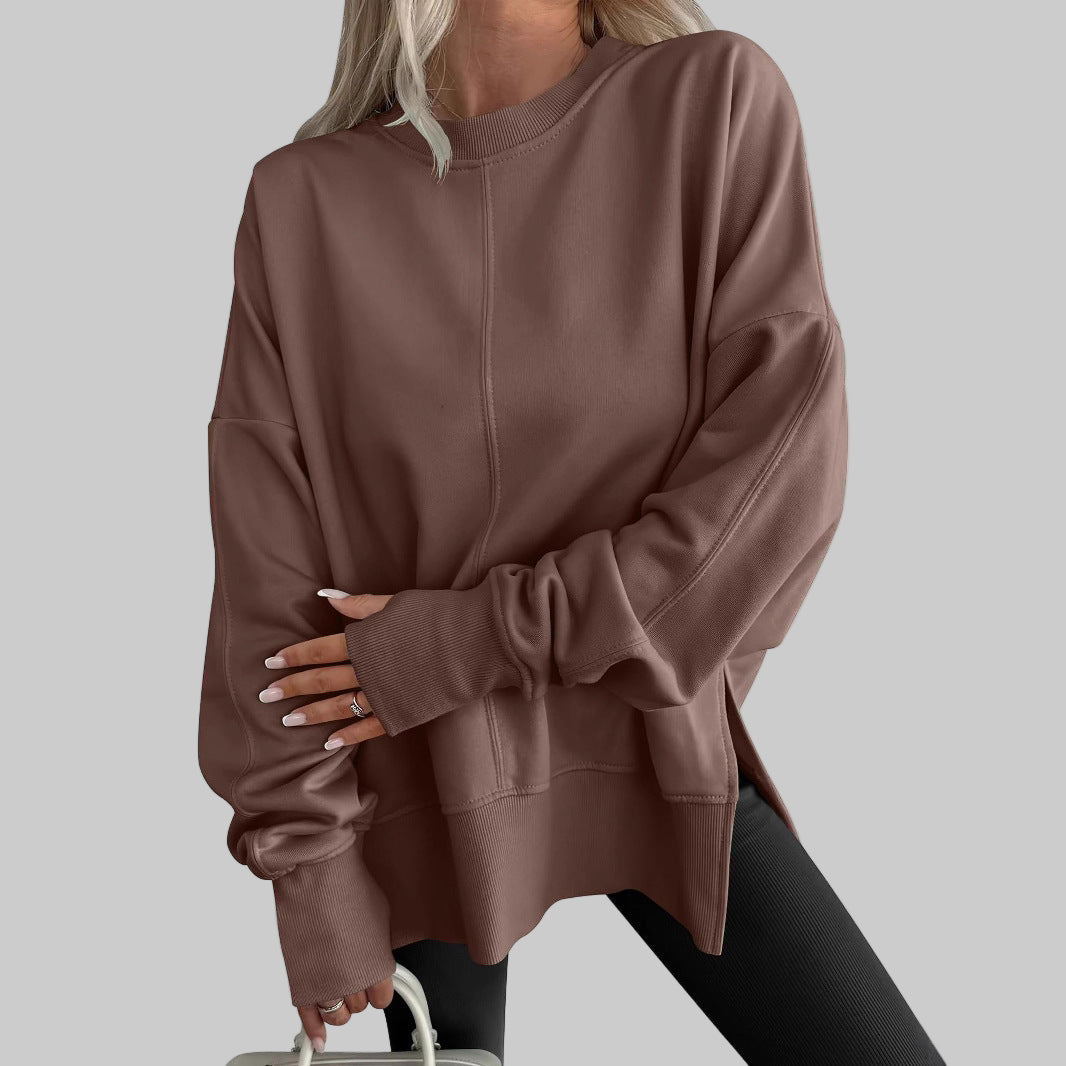 Damen Oversized-Sweatshirt mit Rippbund