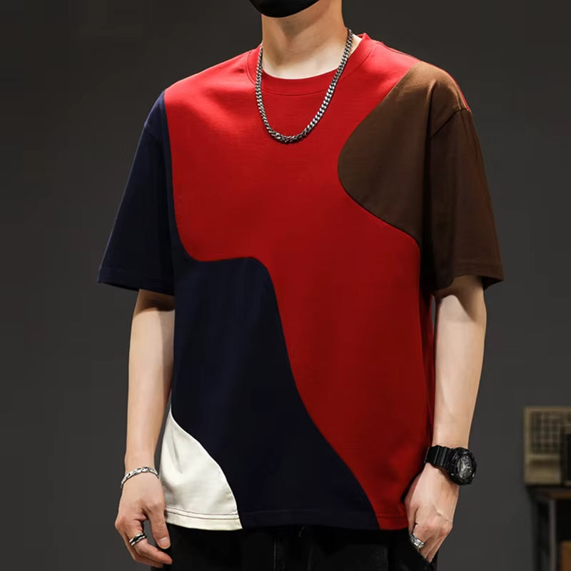 Oversize T-Shirt für Männer in Kontrastfarben für Streetwear und Freizeit