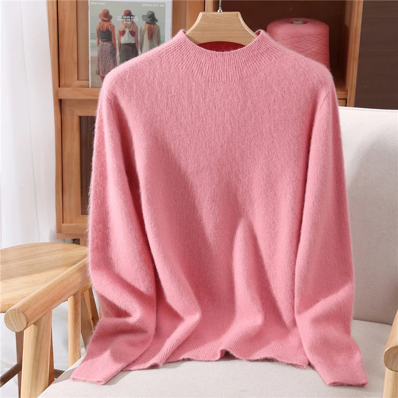Damen Pullover mit Stehkragen in lockerer Passform
