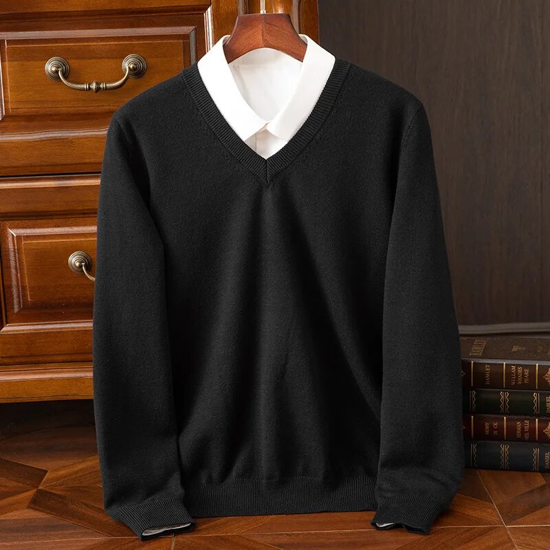 Herren Pullover mit V-Ausschnitt
