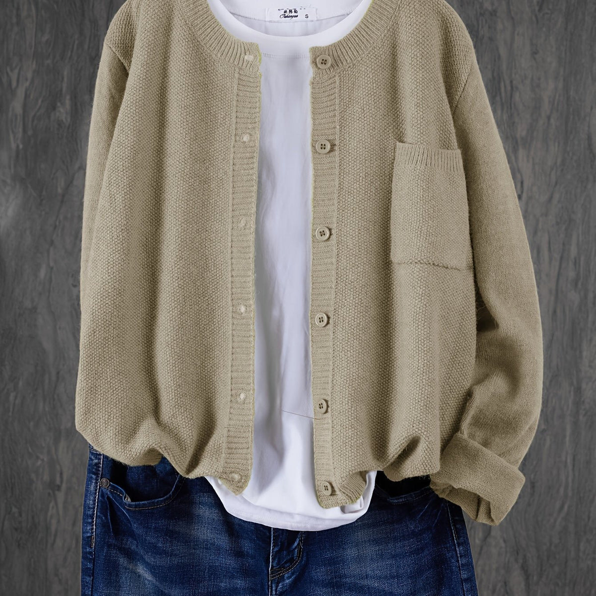 Damen Cardigan mit Knopfleiste – Slim Fit