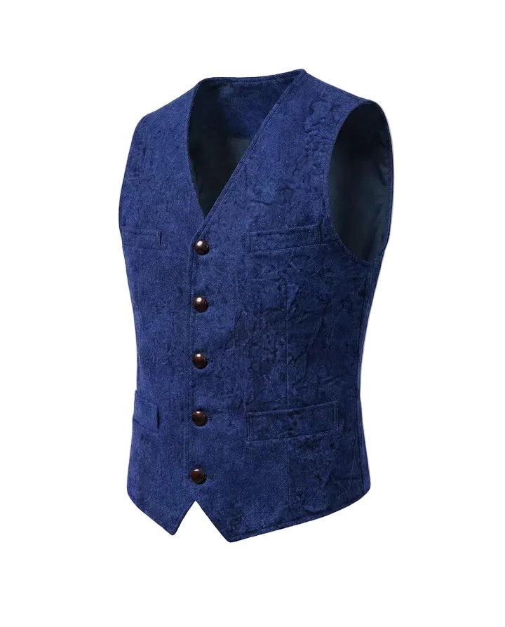 Weste Herren Regular Fit Freizeit V-Ausschnitt Knopfleiste