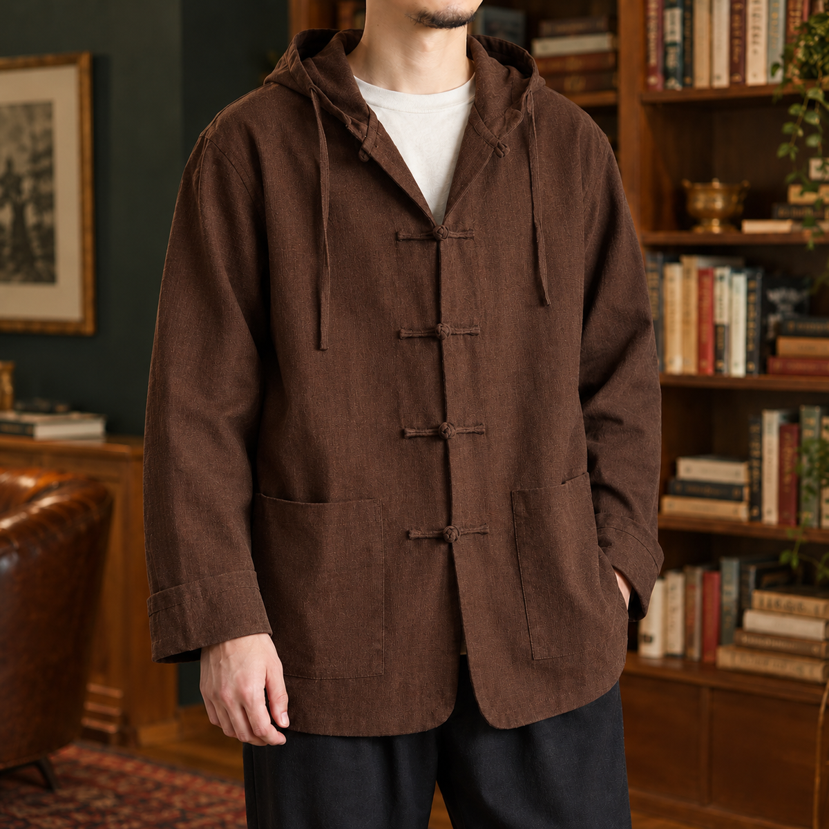 Herren Kapuzenjacke mit Kordelzug – Relaxed Fit