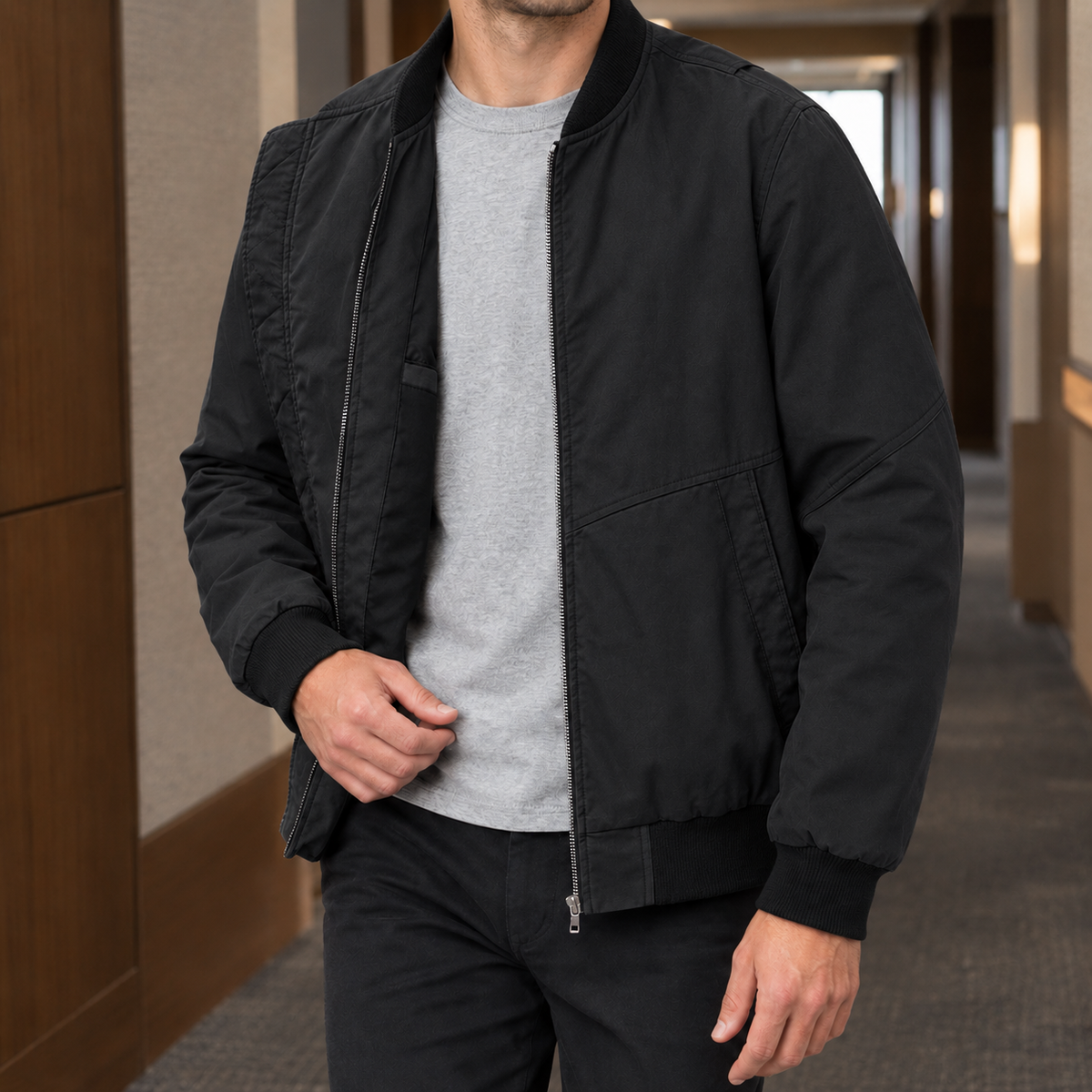 Herren Bomberjacke – Relaxed Fit, Freizeit