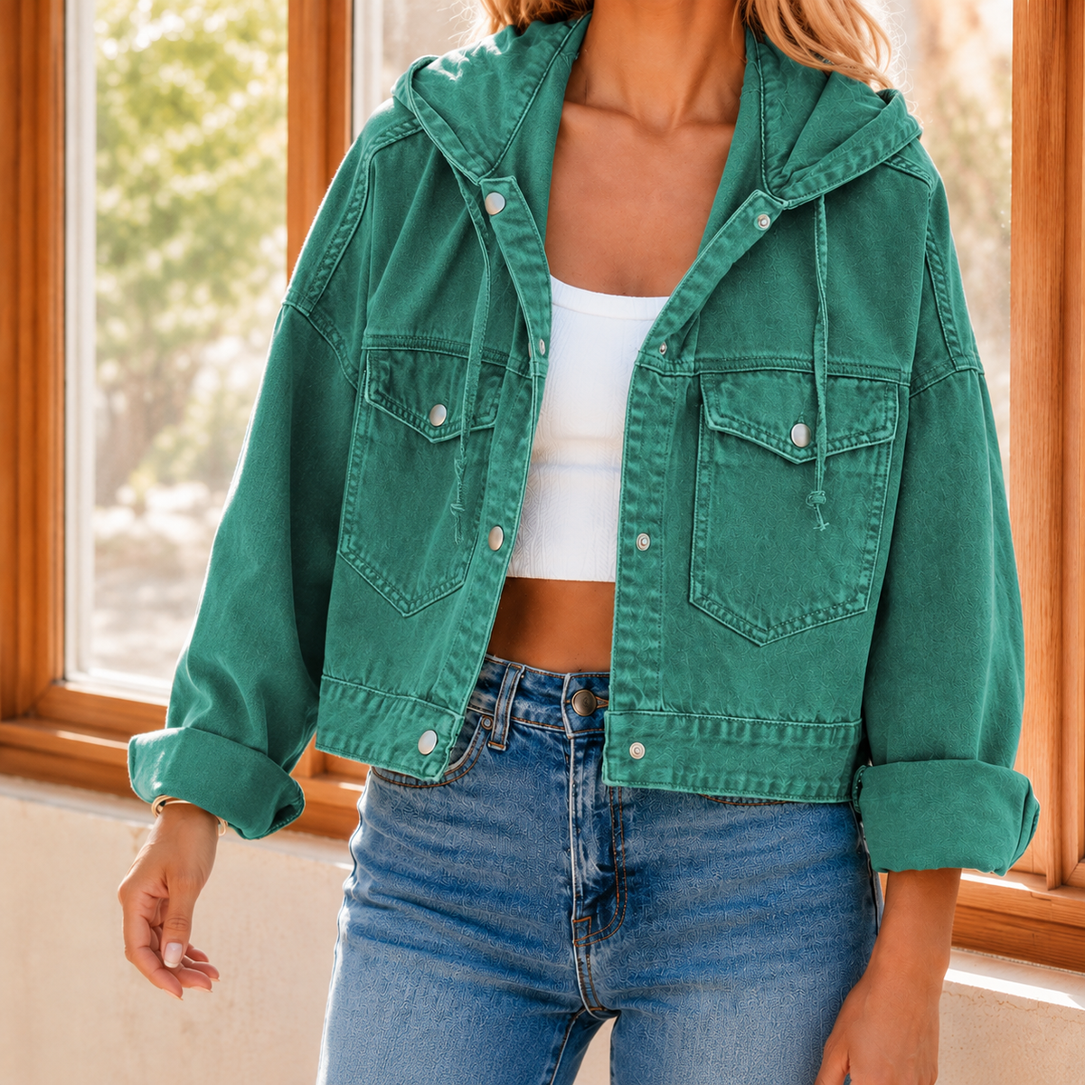 Damen Kapuzenjacke – Relaxed Fit, Freizeit