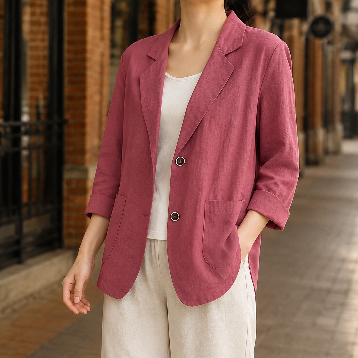 Damen Blazer Relaxed Fit Business Freizeit