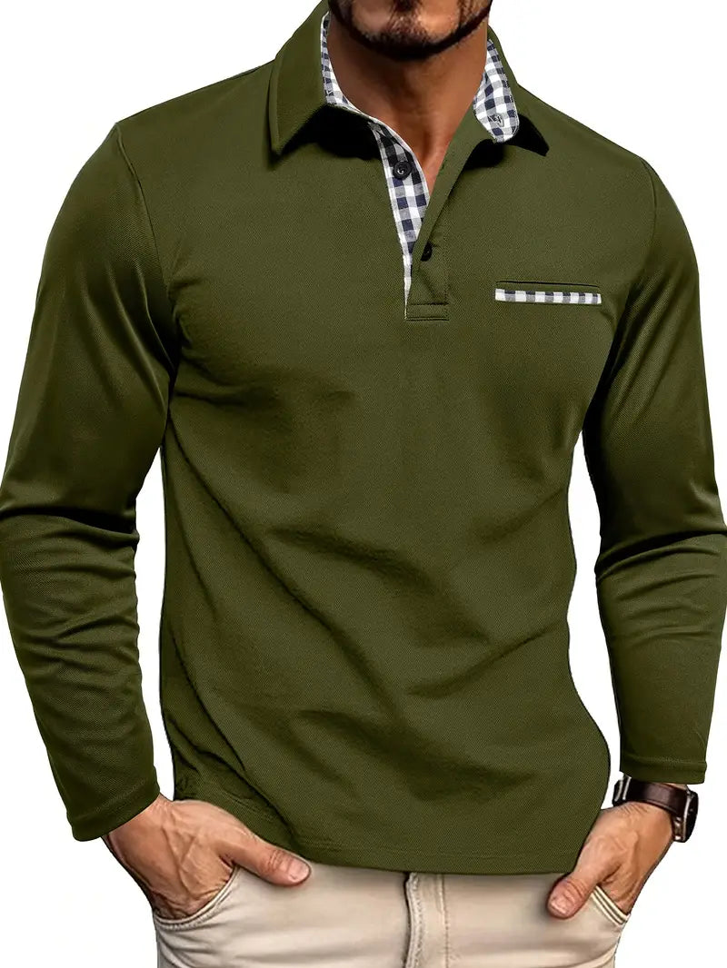 Poloshirt Herren Winter Langarm
