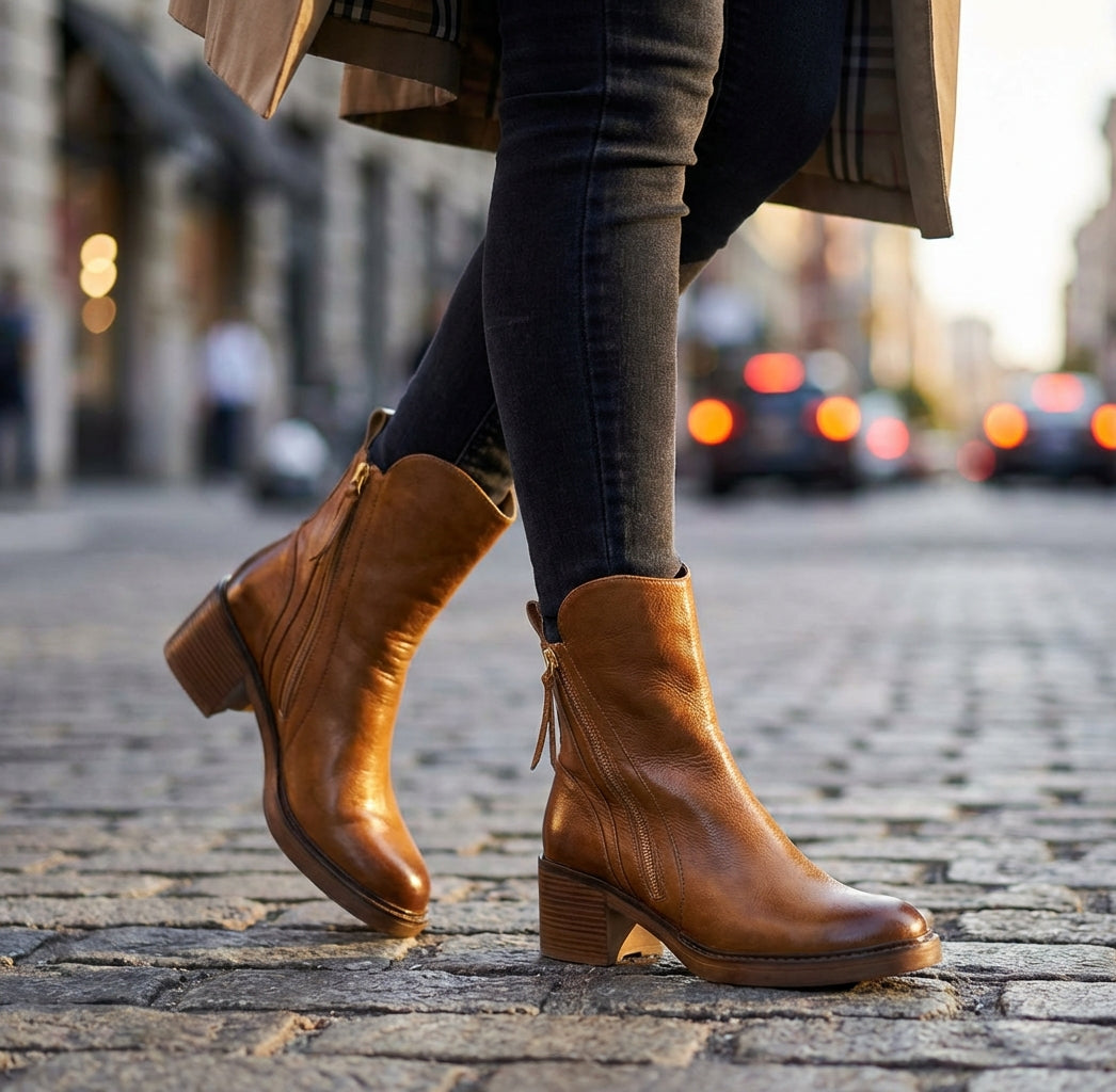 Damen Stiefel mit Seitenreißverschluss