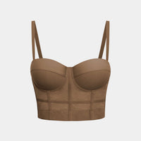 Bustier Top Damen Transparent Slim Fit Festlich