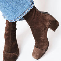 Damen Stiefeletten mit eckiger Zehenform und Seitenreißverschluss