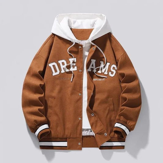 Herren Collegejacke mit Kontrastkapuze