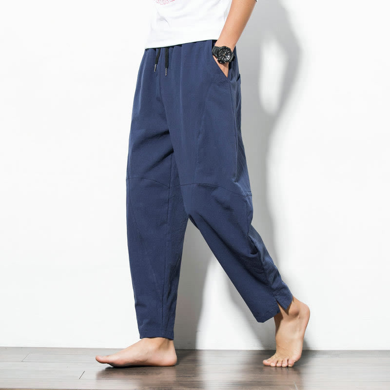 Bequeme Herren-Casual-Hosen mit Gummizug und Taschen