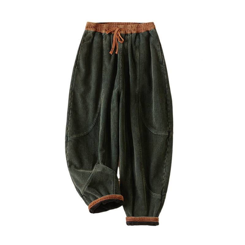Damen Haremshose Relaxed Fit Freizeit mit Thermo-Fleece und Taschen