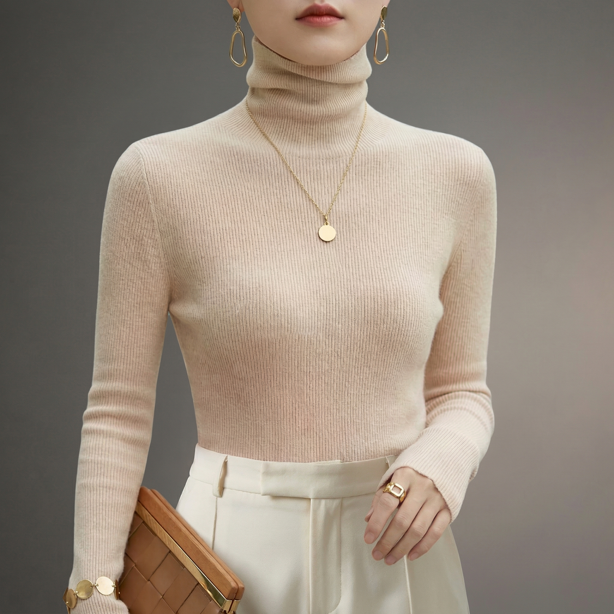 Damen Rollkragenpullover in vielseitiger Passform