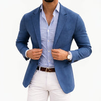Herren Strickblazer mit Kerbkragen und tailliertem Schnitt
