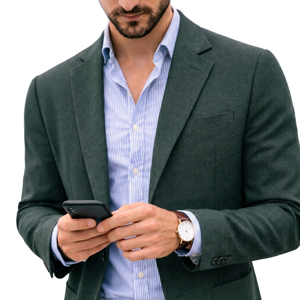 Herren Strickblazer mit Kerbkragen und tailliertem Schnitt