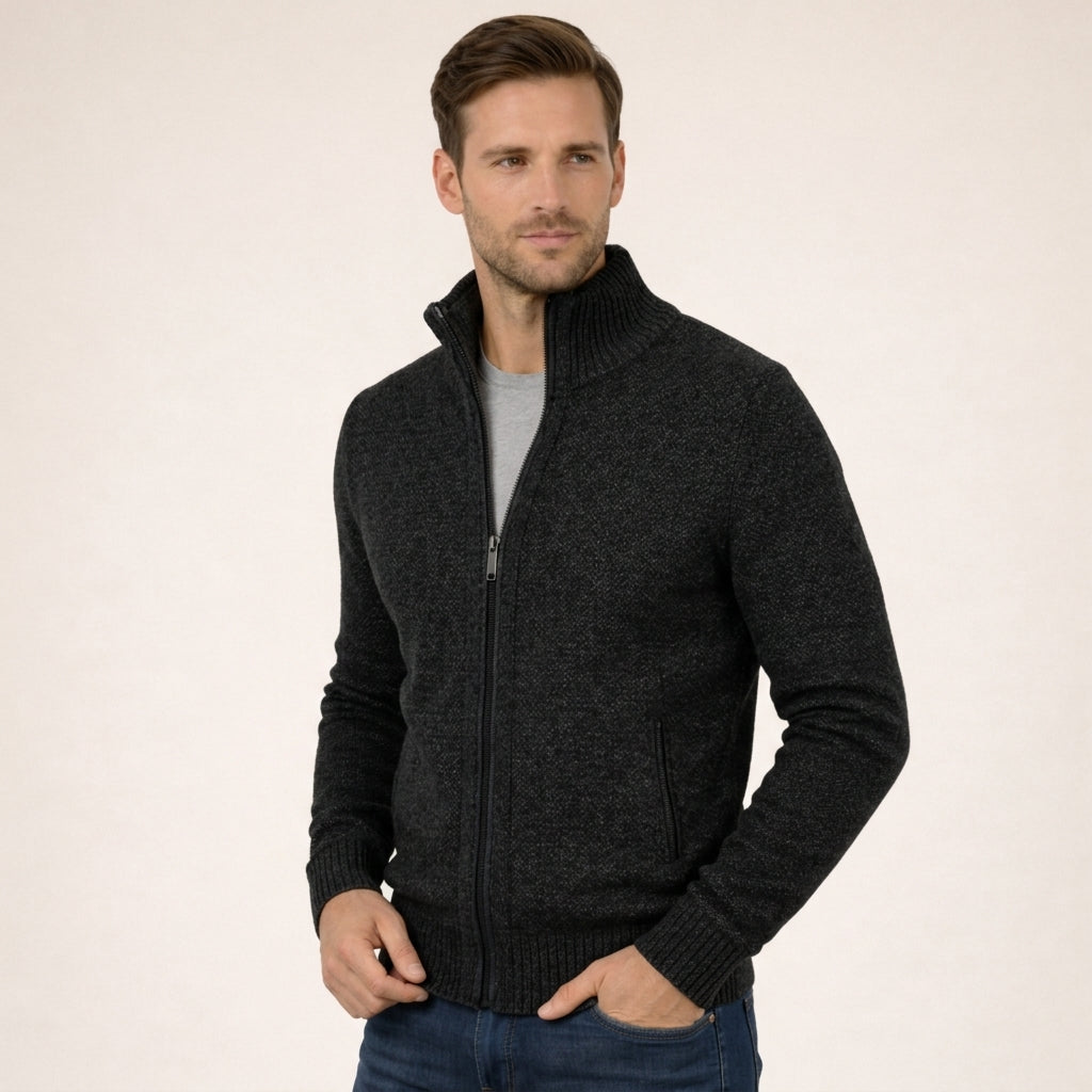 Herren Pullover mit durchgehendem Reißverschluss