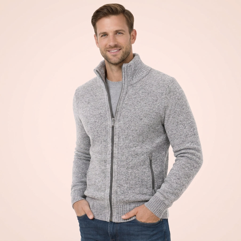 Herren Pullover mit durchgehendem Reißverschluss