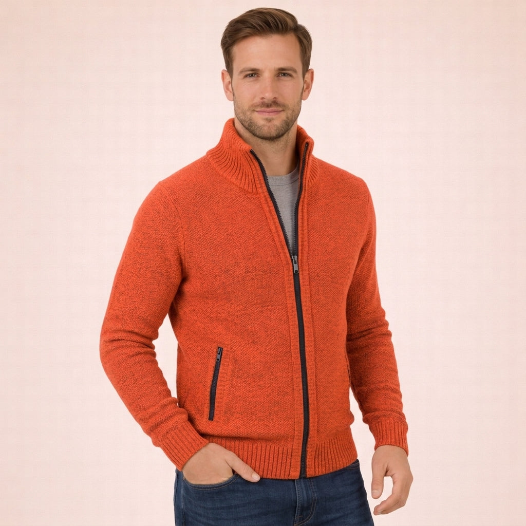 Herren Pullover mit durchgehendem Reißverschluss