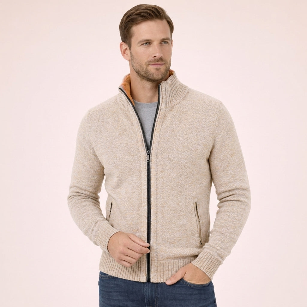 Herren Pullover mit durchgehendem Reißverschluss