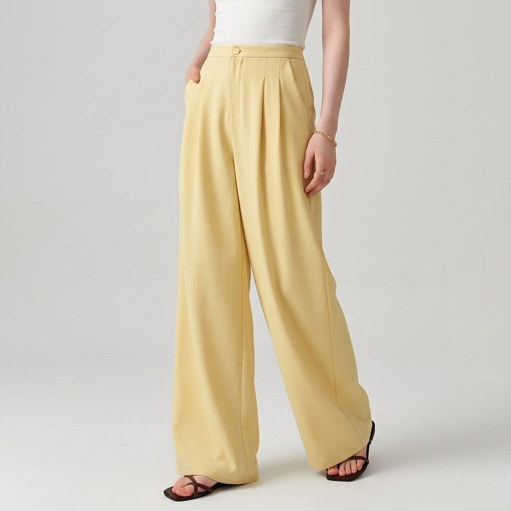 Damen Hose mit hoher Taille in fließender Passform