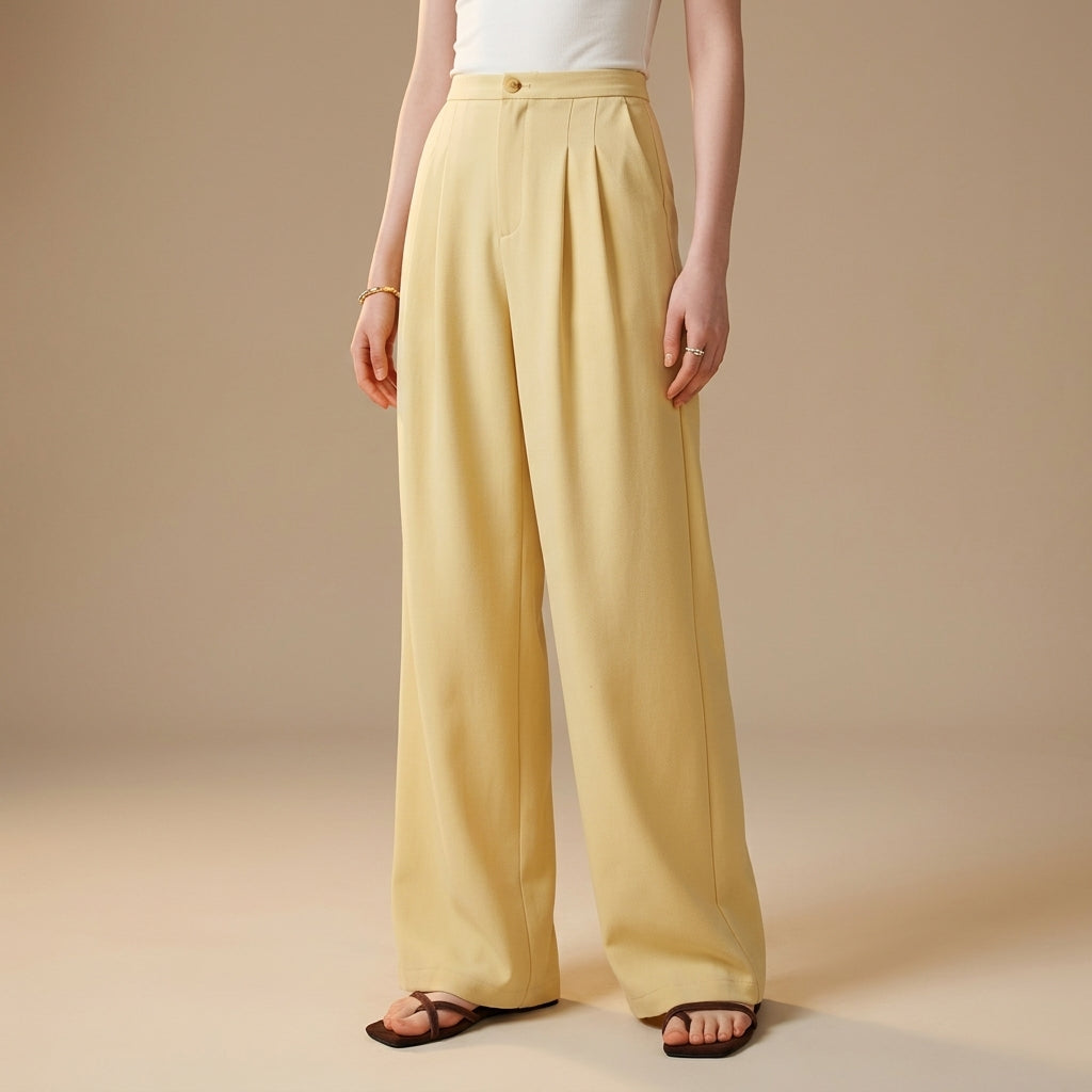 Damen Hose mit hoher Taille in fließender Passform