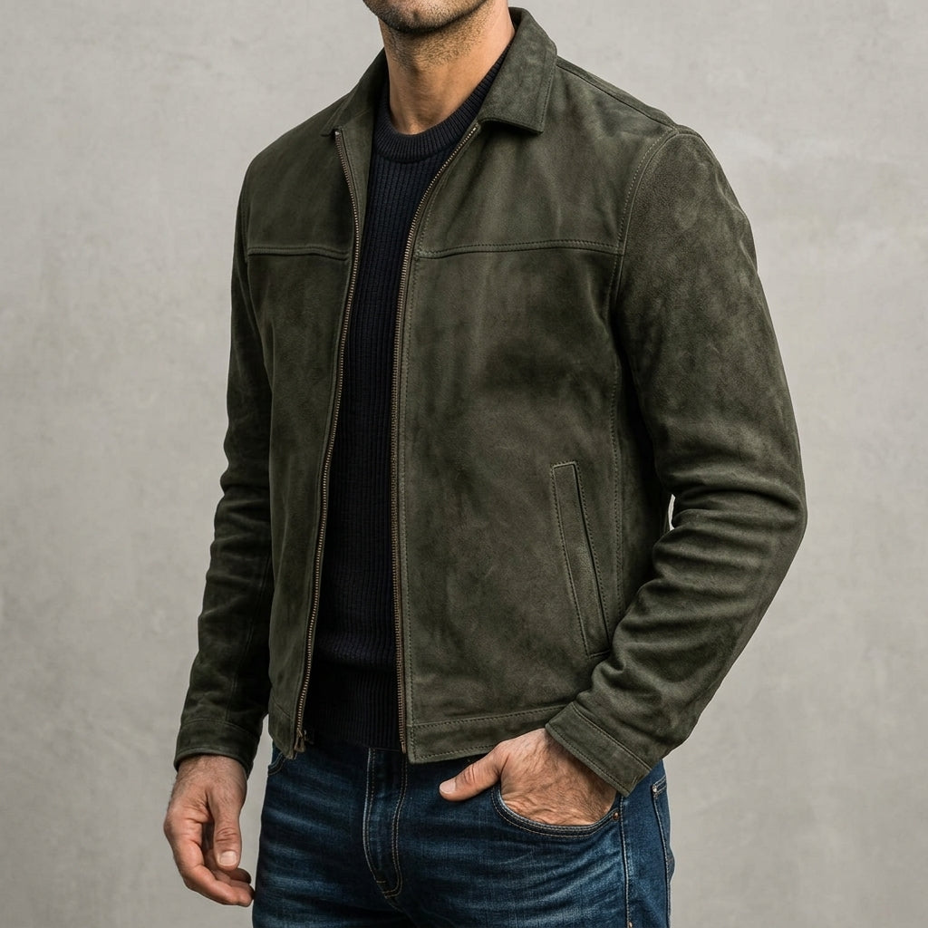 Herren Jacke mit Reißverschluss und schlanker Silhouette