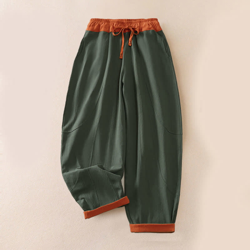 Damen Haremshose Relaxed Fit Freizeit mit Thermo-Fleece und Taschen