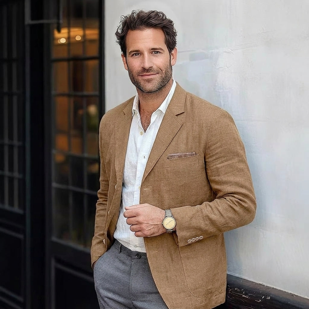 Herren Blazer mit unstrukturierter Passform und leichter Verarbeitung