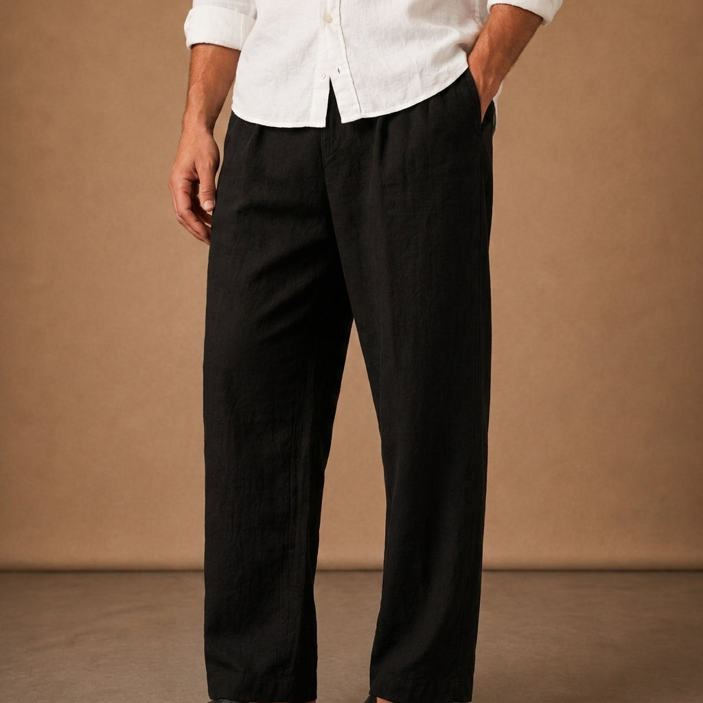 Positano Leinenmix-Hose mit geradem Bein