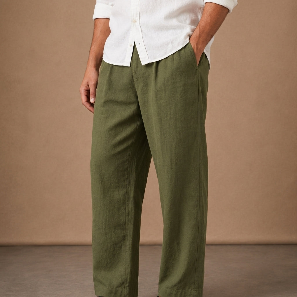 Positano Leinenmix-Hose mit geradem Bein