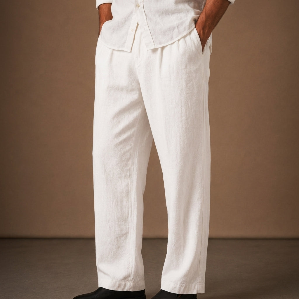 Positano Leinenmix-Hose mit geradem Bein