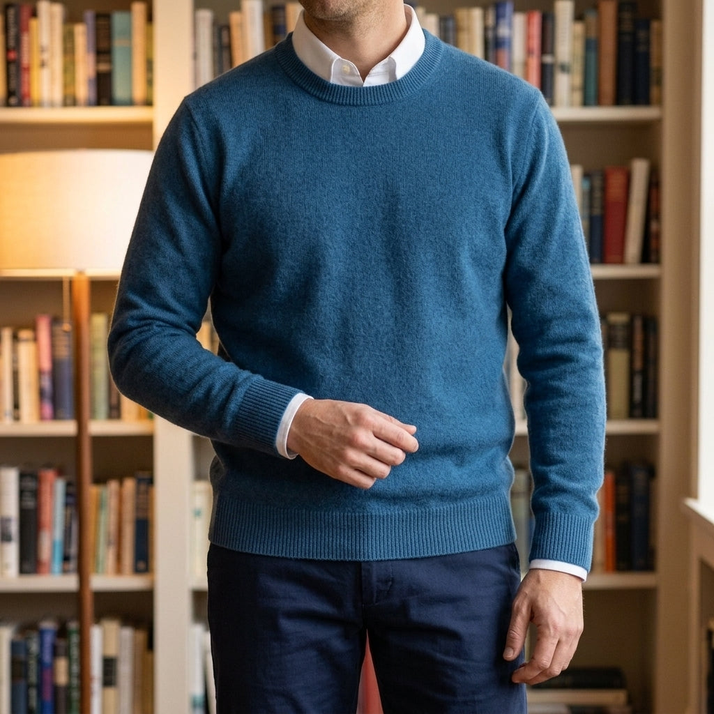 Herren Pullover mit Rippdetails in entspannter Passform