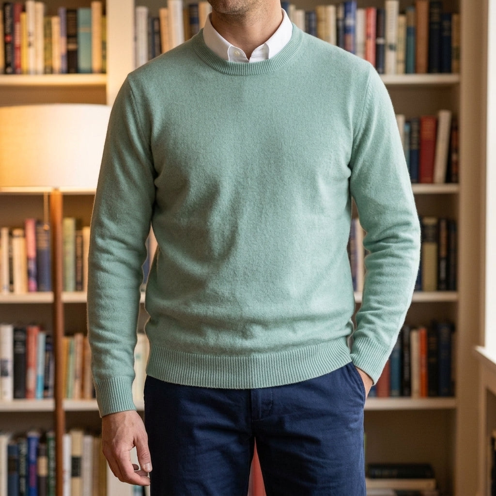 Herren Pullover mit Rippdetails in entspannter Passform