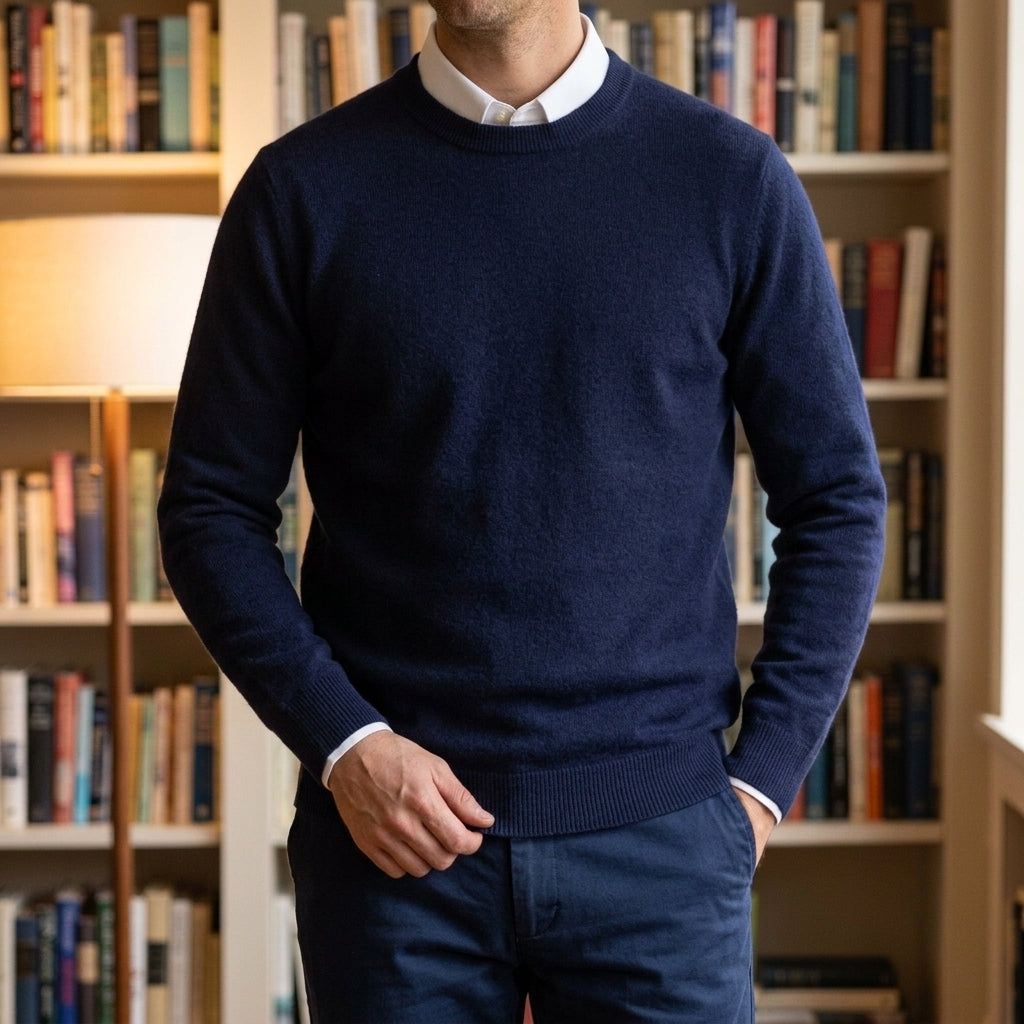 Herren Pullover mit Rippdetails in entspannter Passform