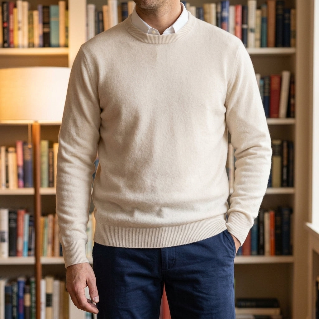 Herren Pullover mit Rippdetails in entspannter Passform