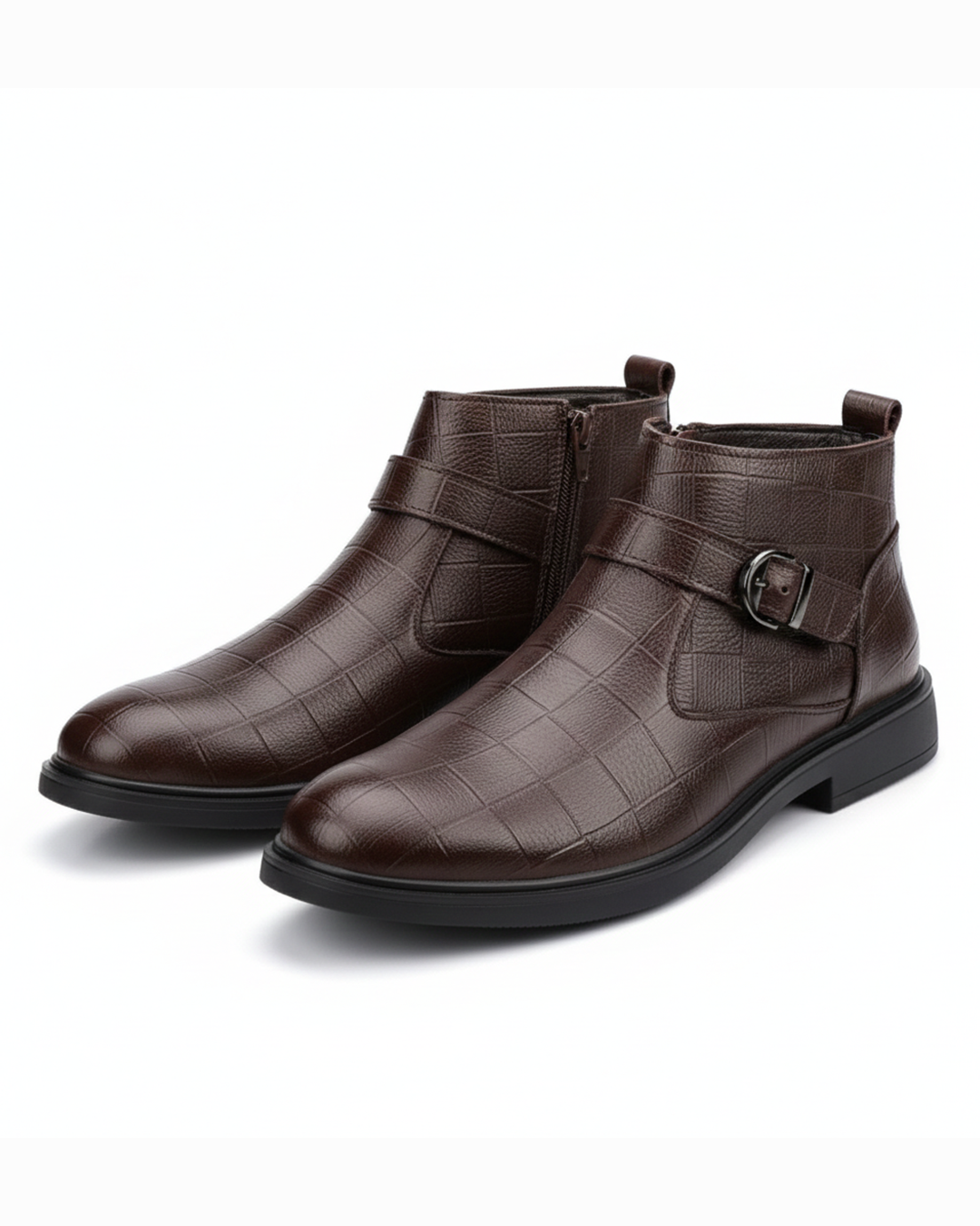 Herren Stiefel mit Reißverschluss und Schnalle