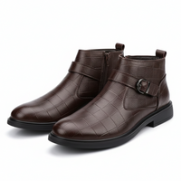 Herren Stiefel mit Reißverschluss und Schnalle