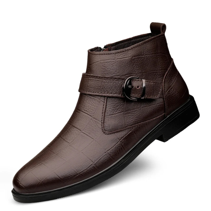 Herren Stiefel mit Reißverschluss und Schnalle