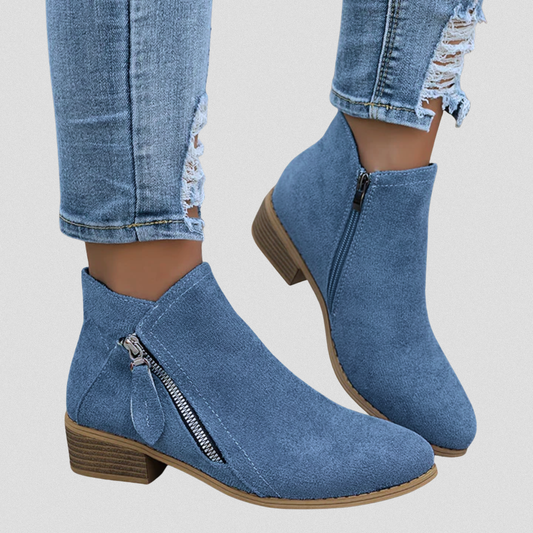 Damen Stiefeletten mit Seitenreißverschluss und gepolsterter Sohle